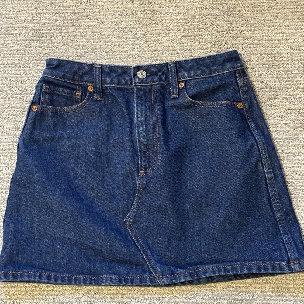 Abercrombie & Fitch Zoe A-Line Denim Skirt Size 4/27 Mini Dark‎ Wash